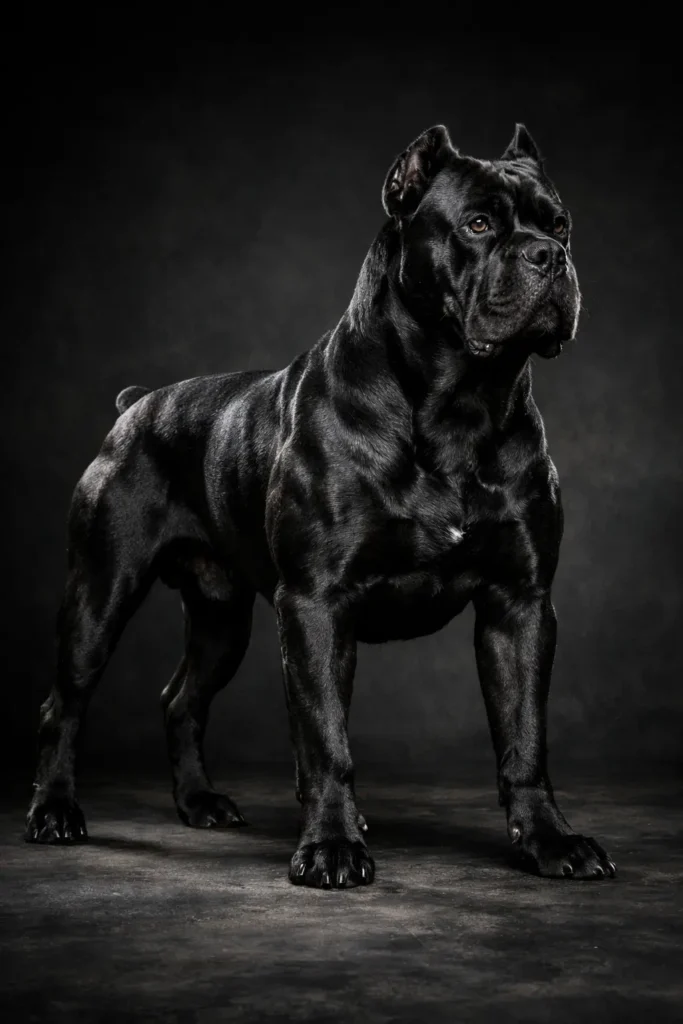 Potężny Cane Corso w majestatycznej pozie